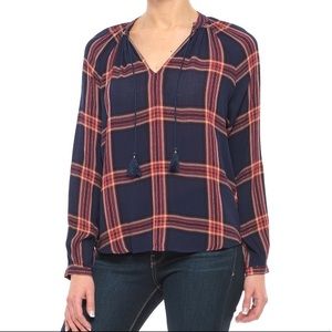 Lucky Brand Woven Plaid Medium Shirt NWT